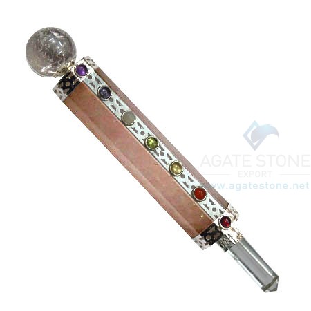 7 Chakra Rose Quartz Healing Stick 7 Chakra Rose Quartz Healing Stick