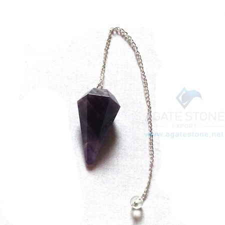 Amethyst Cone Pendulums With Chain
