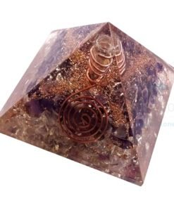 Amethyst-Crystal Orgone Energy Pyramid With Crystal Point