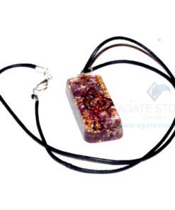 Amethyst Orgone Long Rectangle Pendant With Cord