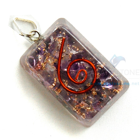 Amethyst Orgone Rectangle Pendant Amethyst Orgone Rectangle Pendant