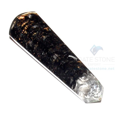 Black Tourmaline Orgone Faceted Massage wands Black Tourmaline Orgone Faceted Massage wands