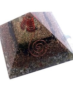 Black Tourmaline Orgone Layer Copper Pyramid With Point