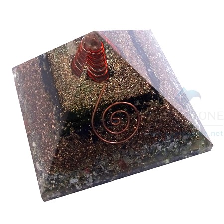 Black Tourmaline Orgone Layer Copper Pyramid With Point Black Tourmaline Orgone Layer Copper Pyramid With Point