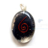 Black Tourmaline Orgone Oval Pendant