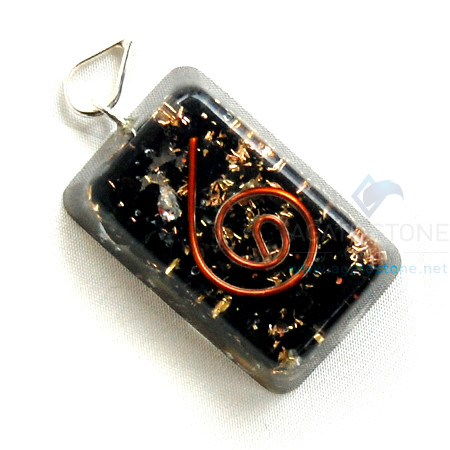 Black Tourmaline Orgone Rectangle Pendant Black Tourmaline Orgone Rectangle Pendant