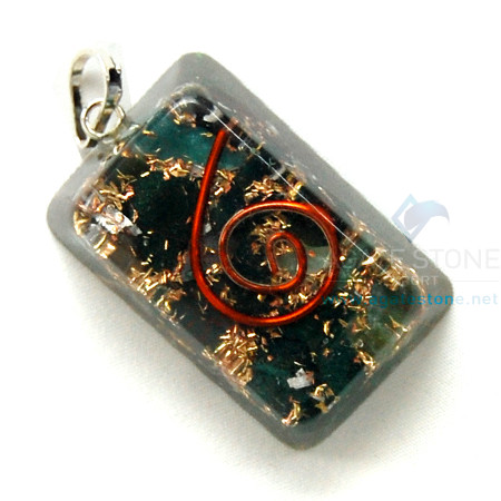 Blood Stone Orgone Rectangle Pendant Blood Stone Orgone Rectangle Pendant