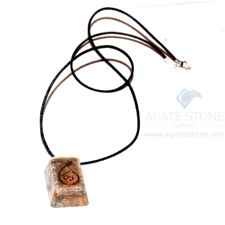 Blue Aventurine Orgone Rectangle Pendant With Cord Blue Aventurine Orgone Rectangle Pendant With Cord
