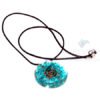 Blue Onyx Orgone Disc Pendant With Cord