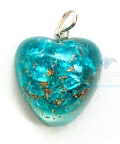 Blue Onyx Orgone Heart Pendant