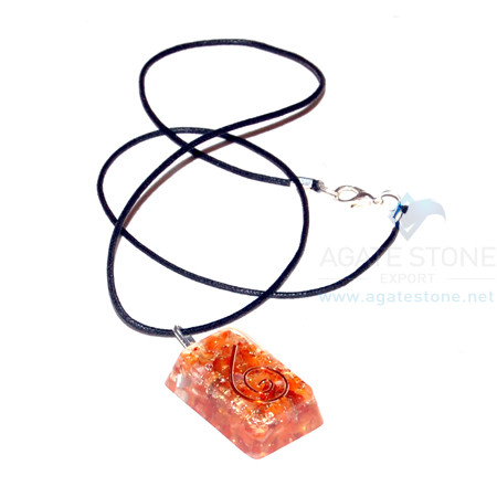 Carnelian Orgone Rectangle Pendant With Cord Carnelian Orgone Rectangle Pendant With Cord