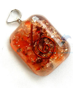 Carnelian Orgone Square Pendant