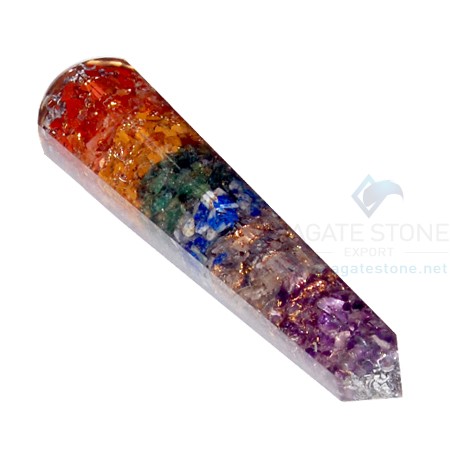 Chakra Layer Orgone Faceted massage wands Chakra Layer Orgone Faceted massage wands