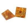 Engraved Sacral Chakra Orgone Pyramid