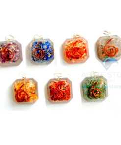 Faceted Square Pendant Chakra Orgone Set