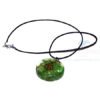 Green Onyx Orgone Disc Pendant With Cord