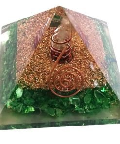 Green Onyx Orgone Energy Pyramid With Crystal Point