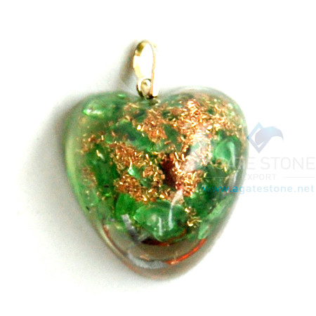 Green Onyx Orgone Heart Pendant Green Onyx Orgone Heart Pendant
