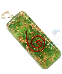 Green Onyx Orgone Long Rectangle Pendant