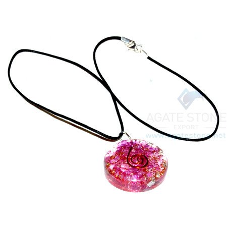 Indigo Onyx Orgone Disc Pendant With Cord Indigo Onyx Orgone Disc Pendant With Cord
