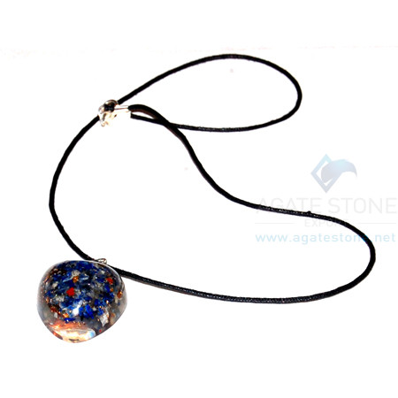 Lapis Lazuli Orgone Heart Pendant With Cord Lapis Lazuli Orgone Heart Pendant With Cord