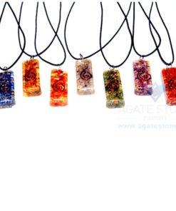 Long Rectangle Orgone Chakra Set With Cord