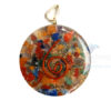 Mix Chakra Stone Orgone Disc Pendant