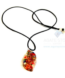 Mix Chakra Stone Orgone Eye Pendant With Cord