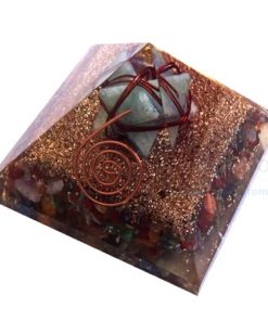 Mix Chakra Stone Orgone Pyramid With Amazonite Merkaba