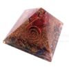 Mix Chakra Stone Orgone Pyramid With Red Jasper Merkaba Star