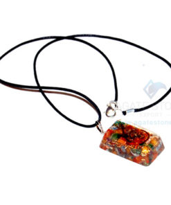 Mix Chakra Stone Orgone Rectangle Pendant With Cord