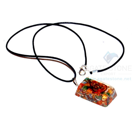 Mix Chakra Stone Orgone Rectangle Pendant With Cord Mix Chakra Stone Orgone Rectangle Pendant With Cord