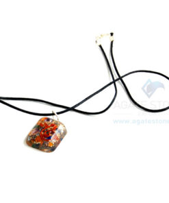 Mix Chakra Stone Orgone Square Pendant With Cord