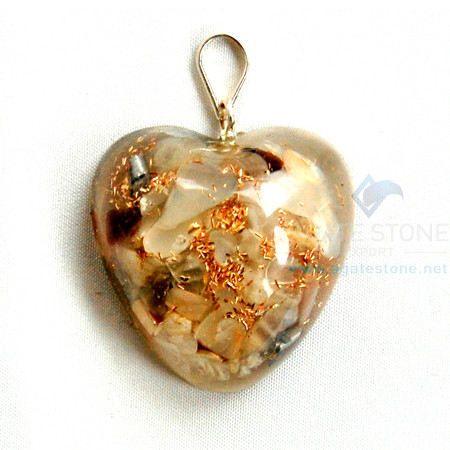 Moon Stone Orgone Heart Pendant Moon Stone Orgone Heart Pendant