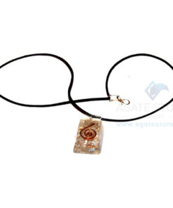 Moon Stone Orgone Rectangle Pendant With Cord