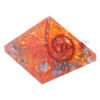 Orange Dyed Energy Orgone Chakras Small Pyramid