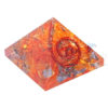 Orange Dyed Energy Orgone Chakras Small Pyramid