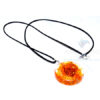 Orange Onyx Orgone Disc Pendant With Cord