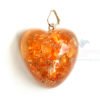 Orange Onyx Orgone Heart Pendant