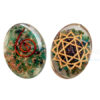 Orgone Engraved Heart Chakra Oval Cabochon