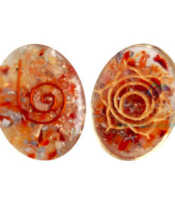 Orgone Engraved Sacral Chakra Oval Cabochon