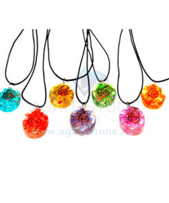 Orgone Onyx Oval Chakra Pendant Set With Cord