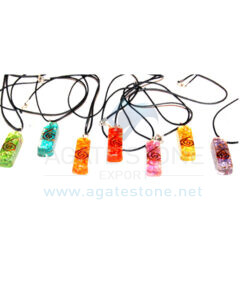 Orgone Onyx Pipe Chakra Pendant Set With Cord