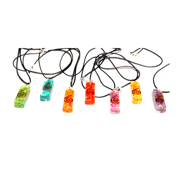 Orgone Onyx Pipe Chakra Pendant Set With Cord Orgone Onyx Pipe Chakra Pendant Set With Cord