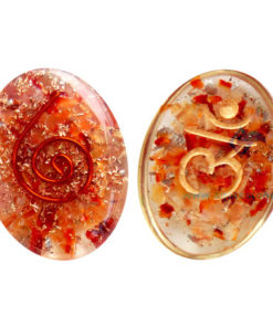 Orgone Sanskrit Sacral Chakra Oval Cabochon