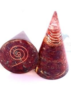 Orgonite Red Jasper Cone With Crystal Point