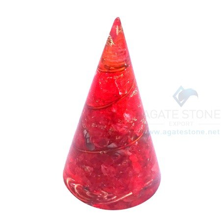 Orgonite Red Onyx Energy Cone