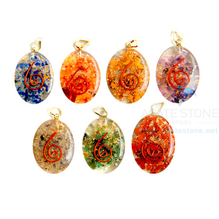 Oval Pendant Chakra Orgone Set Oval Pendant Chakra Orgone Set