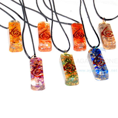 Pipe Chakra Orgone Pendant Set With Cord Pipe Chakra Orgone Pendant Set With Cord
