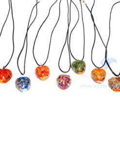Puffy Heart Orgone Pendant Chakra Set With Cord